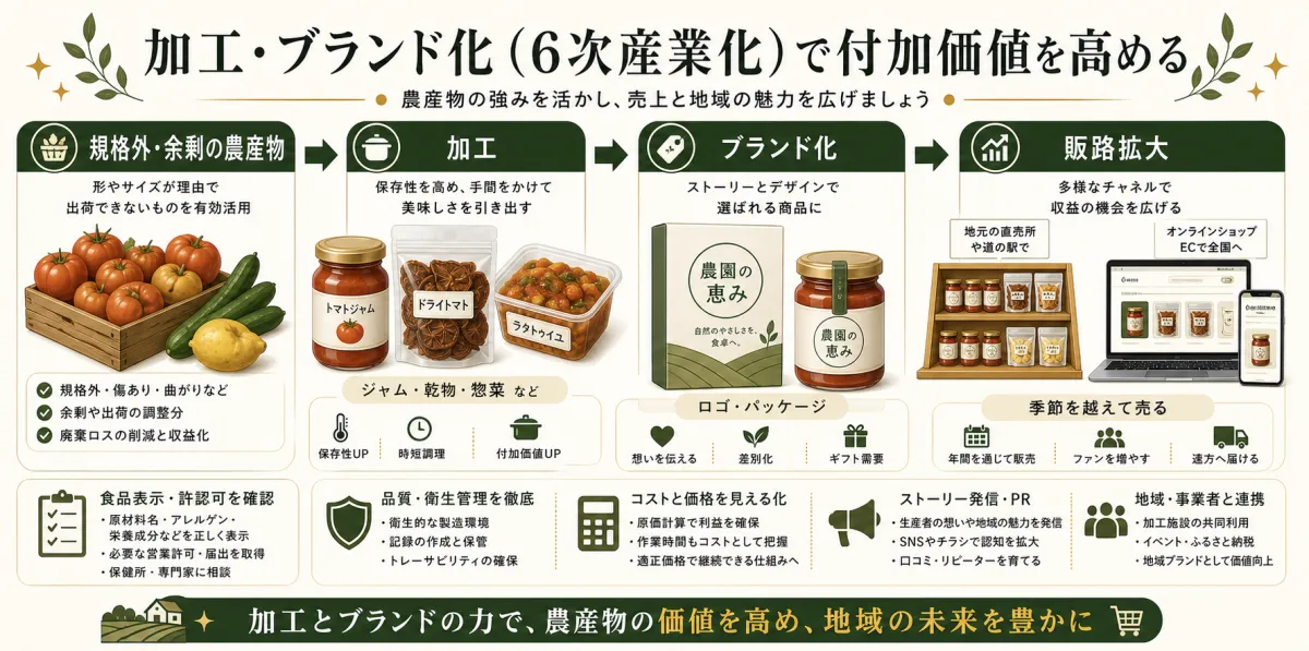 農産物の加工とブランド化で付加価値を高める6次産業化