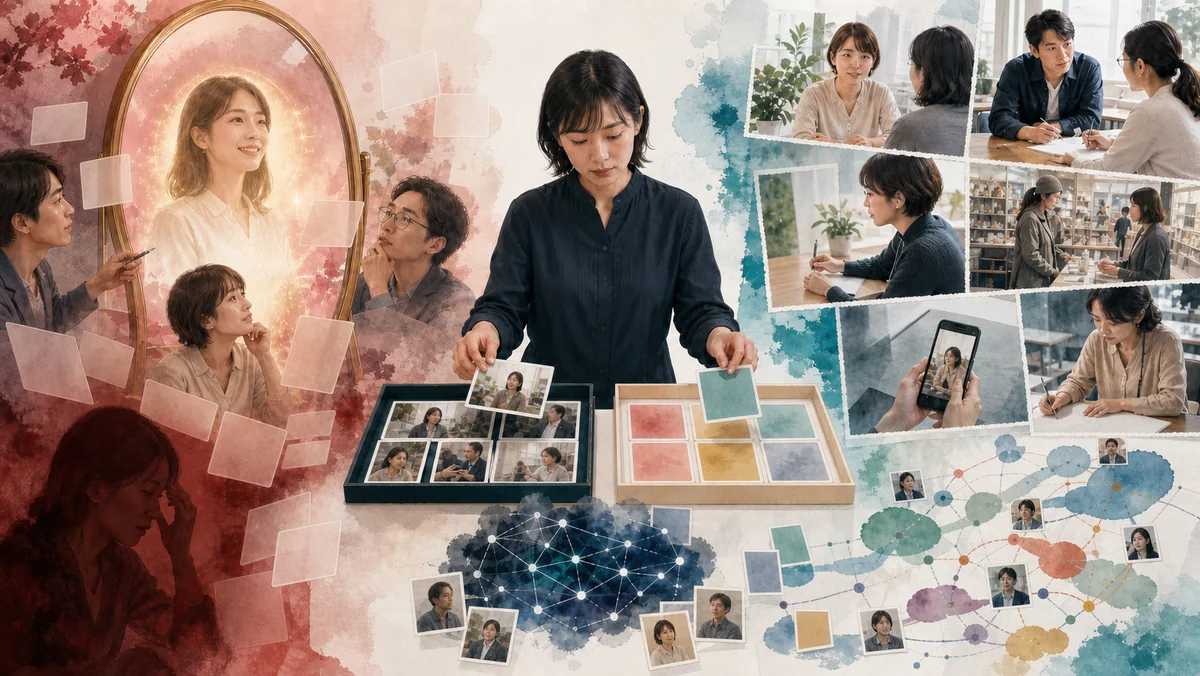 社内の願望で作る人物像と顧客の声・行動データで裏づける人物像を比較する図