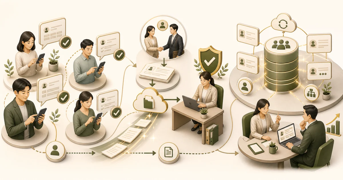 SmartHRの良い評判として従業員のスマホ入力・入社手続きの短縮・人事情報の一元化を示す図