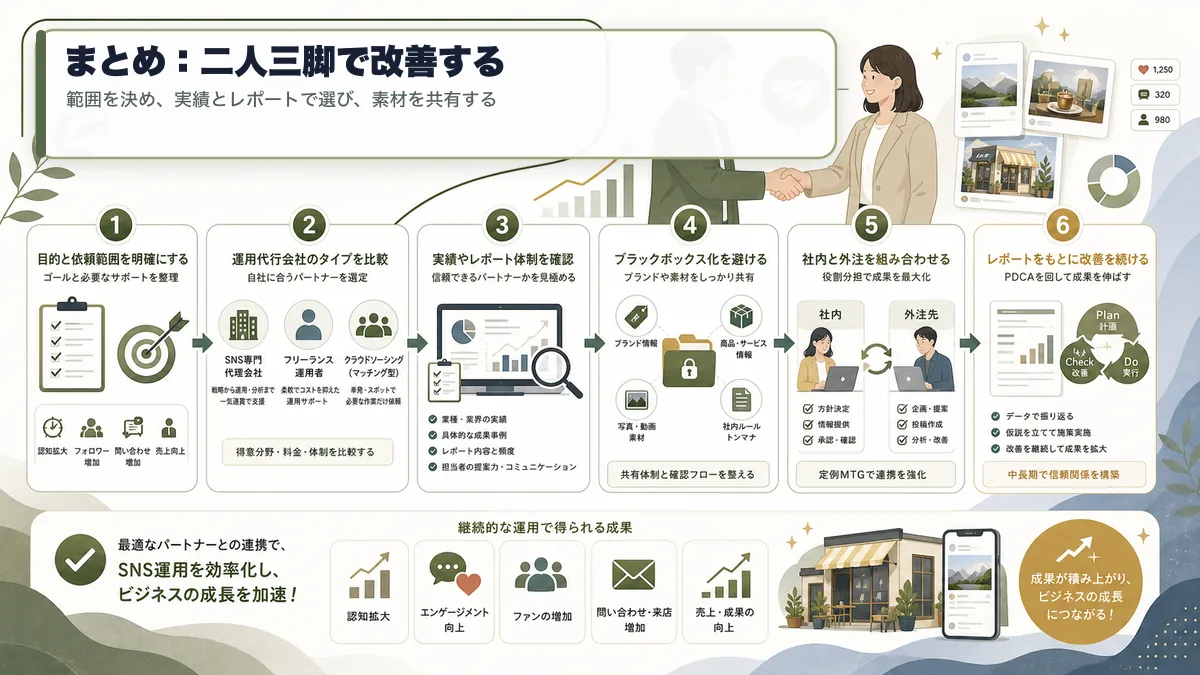 SNS運用代行は範囲を決めて二人三脚で改善する